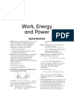 Work, Energy and Power: Quick Revision