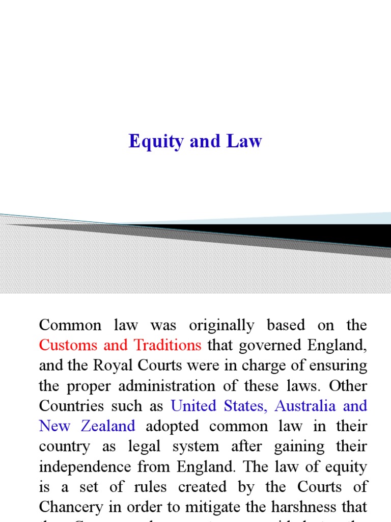 Understanding Equity and Common Law | PDF | Equity (Law) | Common Law