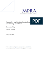 Inequality and Authoritarianism in The Developing Countries: Munich Personal Repec Archive