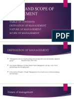 Nature and Scope of Management
