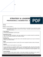 Strategy & Leadership: Professional 2 Examination - April 2014