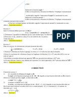 Controle Intermediaire Printemps 2010 Math II Analyse Correction