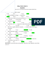 Practice Test 3: Reading SECTION1: Circle The Letter A, B, C or D Next To The Word or Phrase Which Best