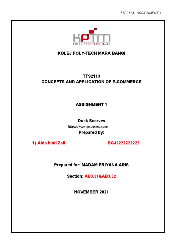 1121 Cover Page Assignment | PDF | Online Shopping | Applications Of ...