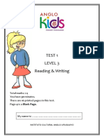 Level 3 Reading and Writing Test 1-2018