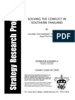 Solving The Conflict in Southern Thailand: Colonel Patcharawat Thnaprarnsing Royal Thai Army