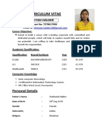 Curriculum Vitae: Shreyasi Halder Halder