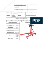 Ficha Técnica de Soporte Mecánico para Motores