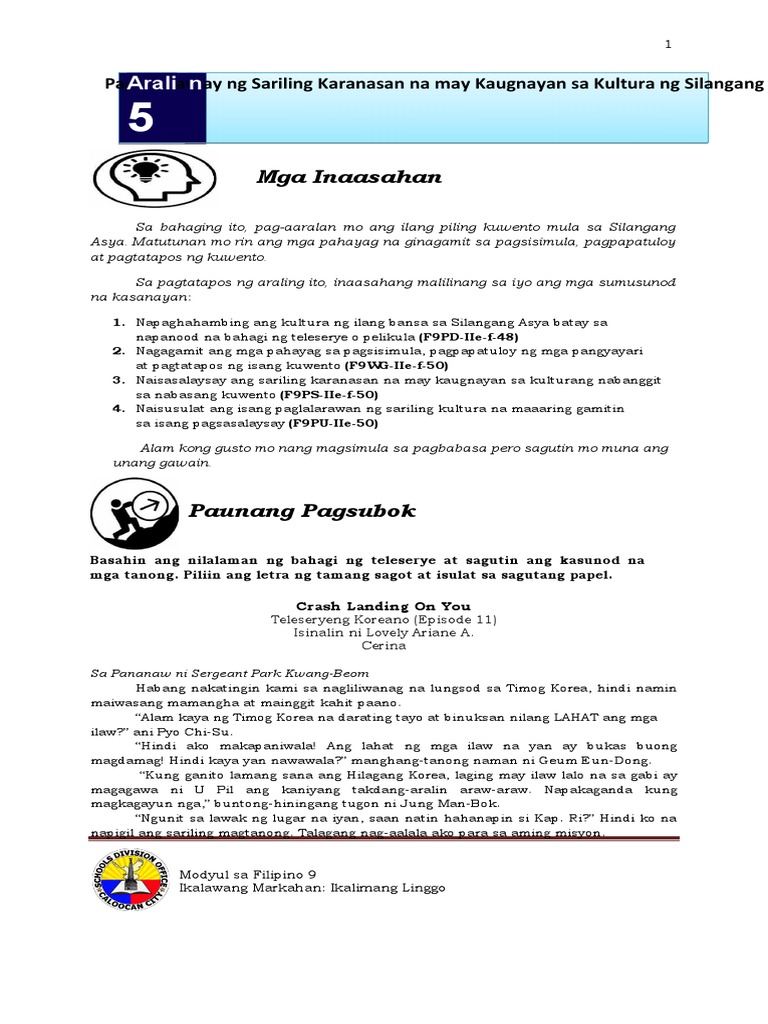 Filipino 9 Q2 Week 5 Pdf