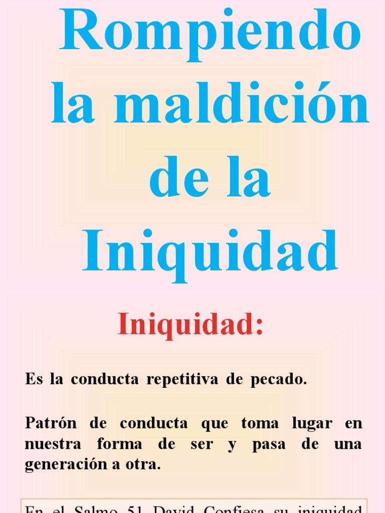 Rompiendo La Maldición de La Iniquidad | PDF | Pecado | Libros de reyes