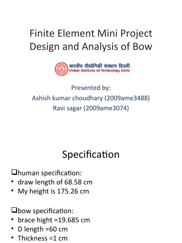 Bow Design and Finite Element Analysis | PDF | Technology & Engineering
