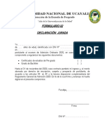 DECLARACION  JURADA- FORMULARIO  02 - MAESTRIA