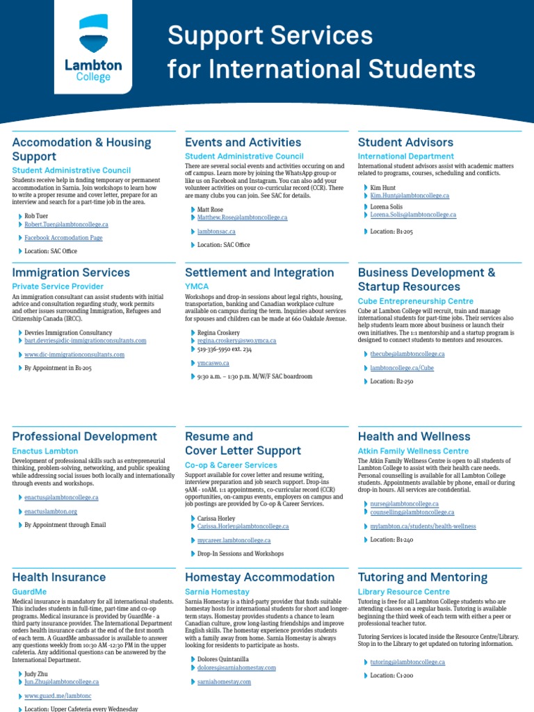 Support Services for International Students | PDF | International Student
