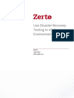 Zerto Virtual Replication VSphere Live DR Testing