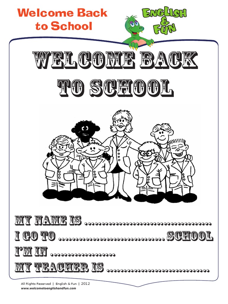 Welcome Back To School Activities Pdf Classroom