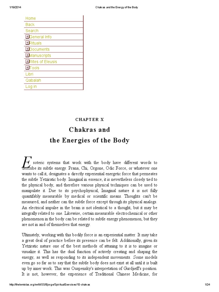 Chakras and The Energy of The Body | PDF | Thelema | Chakra