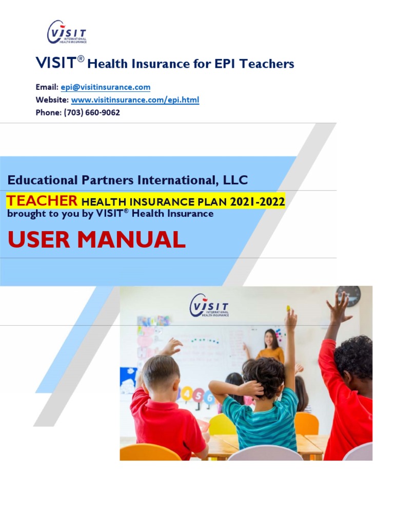 Epi Teacher Visit Health Insurance Plan User Manual 20212022 PDF