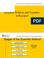 Research Problem and Variables in Research: Amity Institute of Psychology and Allied Sciences