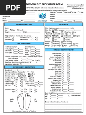 Custom Shoe Order Form
