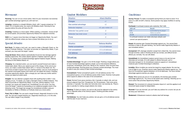 Movement and Combat Mechanics Guide | PDF | Gaming | Leisure