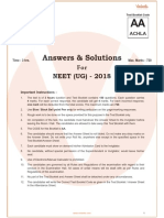 Answers & Solutions: NEET (UG) - 2018