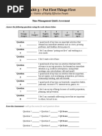 Time Management Quick Assessment: Answer The Following Questions Using The Scale Shown Below