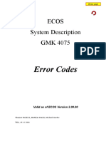 Ecos System Description GMK 4075: Error Codes