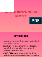 4. Genurile Literare. Noțiuni Generale