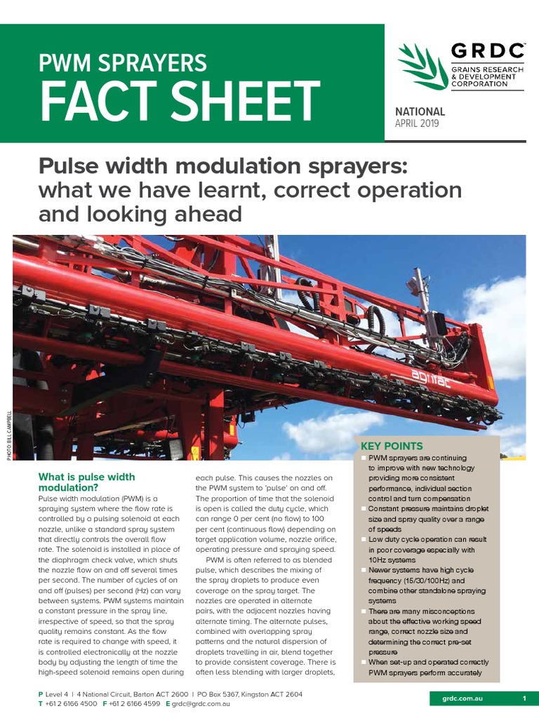 GRDC Pulse Width Modulation R05 PDF Nozzle Flow Measurement