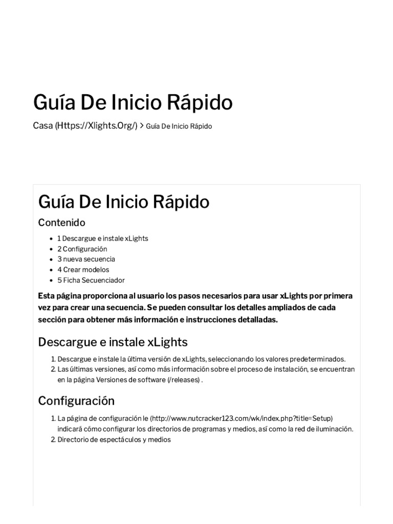 Guía de inicio rápido xLights PDF Archivo de computadora