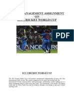 Event Management Assignment ON Icc Cricket World Cup