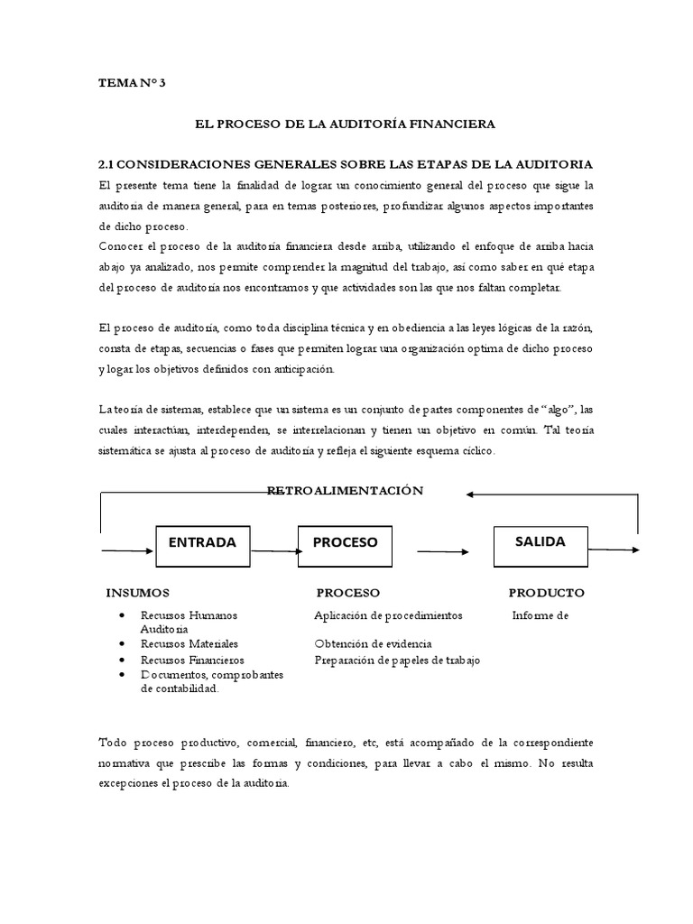 Etapas de la Auditoría Financiera | PDF | Auditoría | Contralor