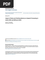 Impact of Noise and Working Memory On Speech Processing in Adults