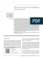 Basics of Case Report Form Designing in Clinical Research