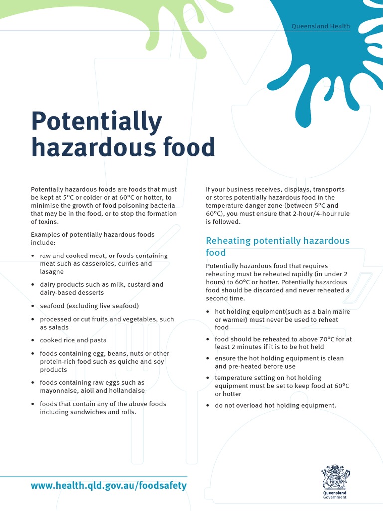 Reheating Potentially Hazardous Food PDF Foods Thermometer