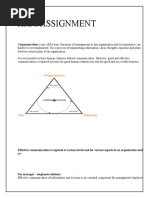 HRM Assignment: Communication Is One of The Basic Functions of Management in Any Organization and Its Importance Can