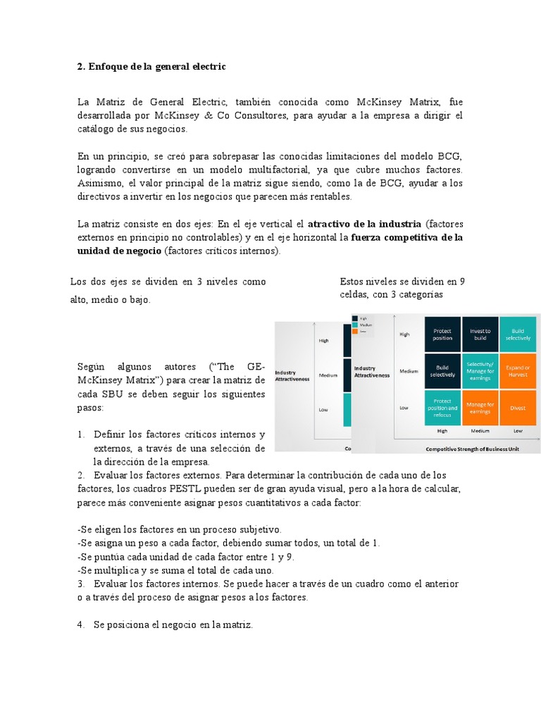 Matriz General Electric Mckinsey | PDF
