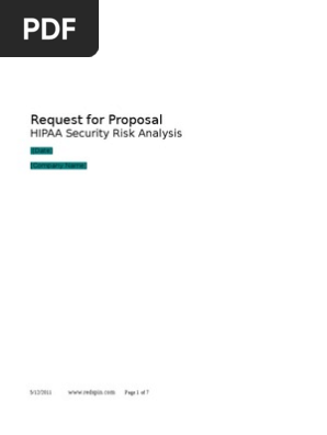 Redspin HIPAA Security Risk Analysis RFP Template 2011
