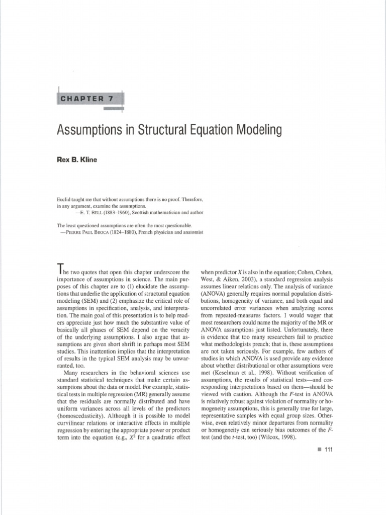 SEM Main Assumptions | PDF