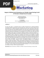 Impact of Behavioural Intention On E-Wallet Usage During Covid-19 Period: A Study From Sri Lanka