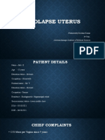 Prolapse Uterus: - Padmavathy Krishna Kumar 3 Year, Adichunchanagiri Institute of Medical Sciences Karnataka