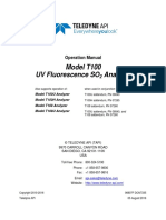 Model T100 UV Fluorescence SO Analyzer: Operation Manual
