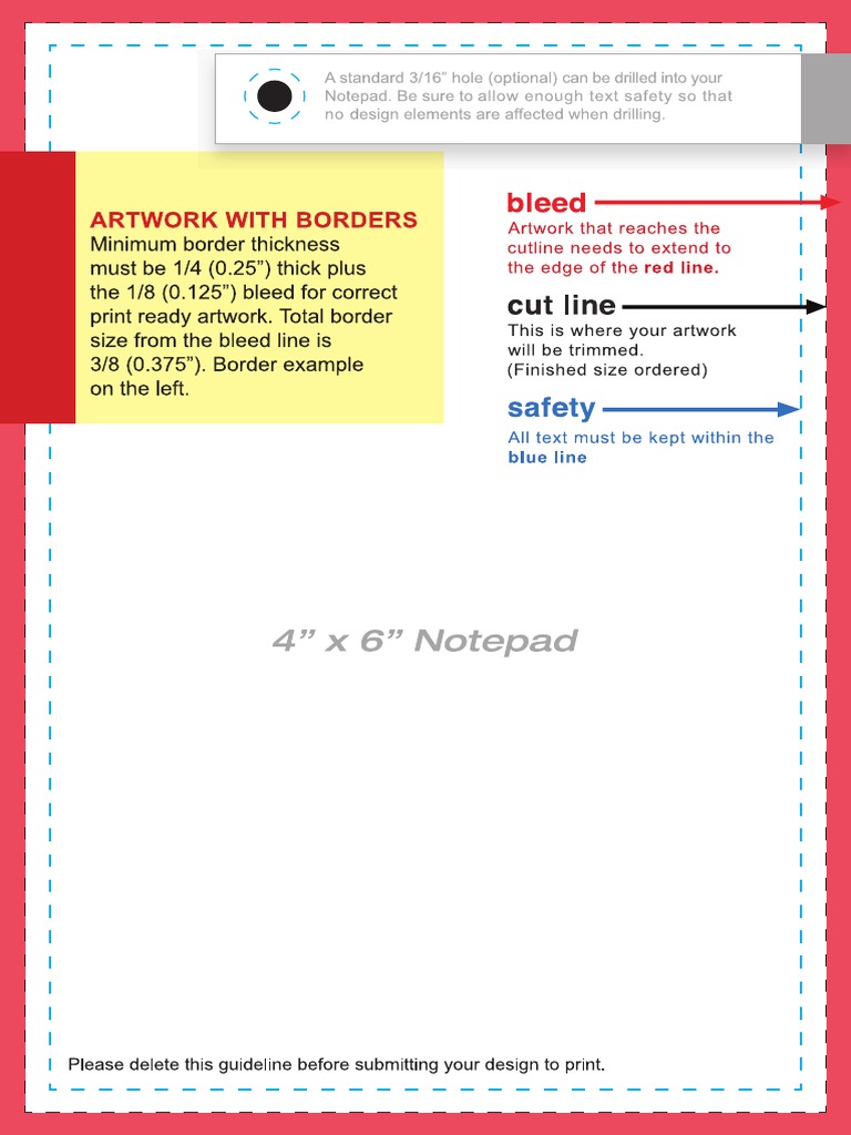Notepad Layout Template 4x6 | PDF