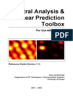 Spectral Analysis & Linear Prediction Toolbox: For Use With MATLAB