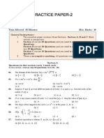 Practice Paper-2: F (X) Sin 2 X