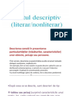 Textul Descriptiv (Literar, Nonliterar)