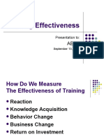Training Effectiveness: Presentation To