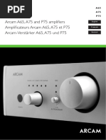 Arcam A65, A75 and P75 Amplifi Ers Amplifi Cateurs Arcam A65, A75 Et P75 Arcam-Verstärker A65, A75 Und P75