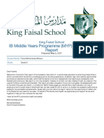 IB Middle Years Programme (MYP) End of Year: King Faisal School