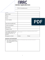 Volunteer Application Form: Personal Information